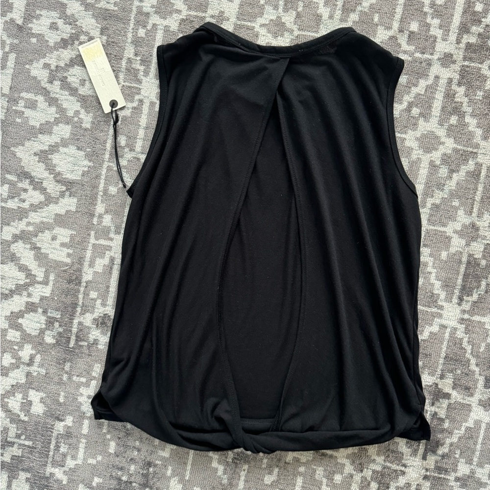 Dakota Collective Sleeveless Open back Twist Tank Top Small Black